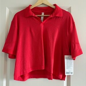 Lululemon Swiftly Tech Relaxed Fit Polo Shirt Size 12 HTHT/RDGL NWT